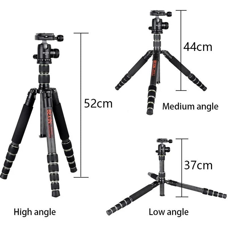 BEXIN BX255C K30 Portable Carbon Fiber Tripod for Camera Dslr, BX255C