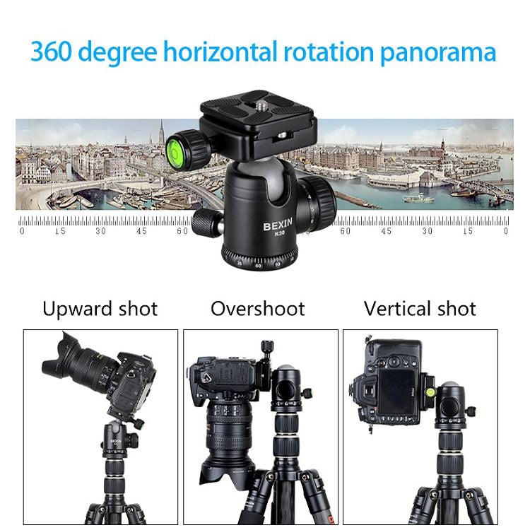 BEXIN BX255C K30 Portable Carbon Fiber Tripod for Camera Dslr, BX255C