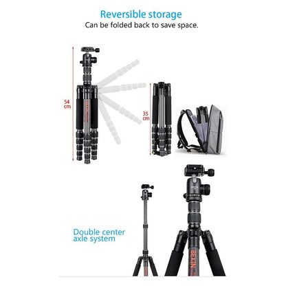BEXIN BX255C K30 Portable Carbon Fiber Tripod for Camera Dslr, BX255C