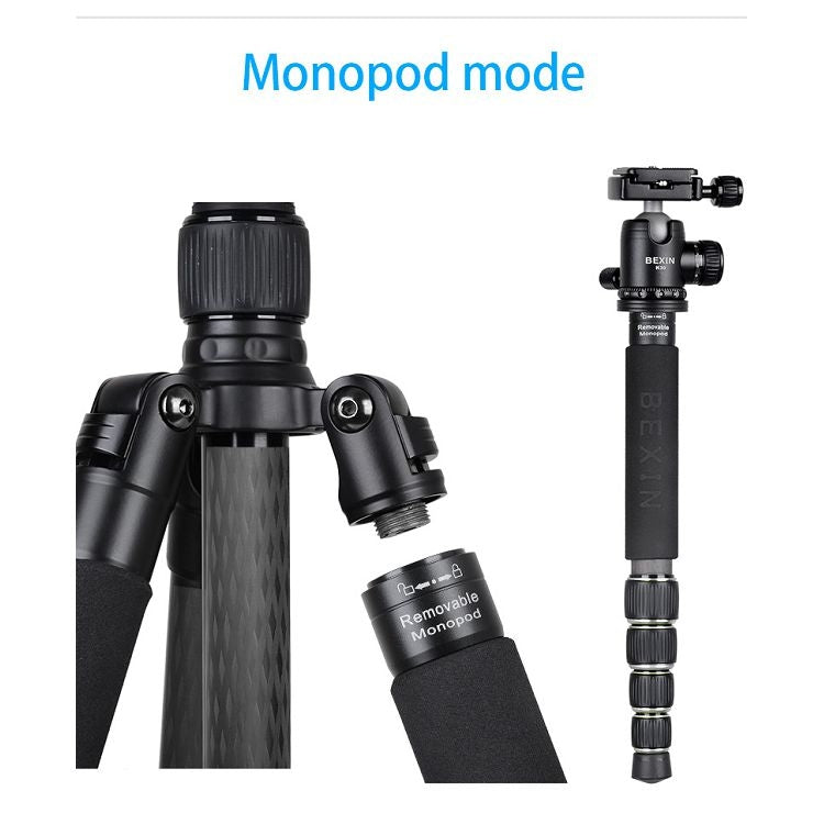 BEXIN BX255C K30 Portable Carbon Fiber Tripod for Camera Dslr, BX255C