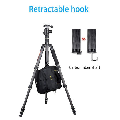 BEXIN BX255C K30 Portable Carbon Fiber Tripod for Camera Dslr, BX255C