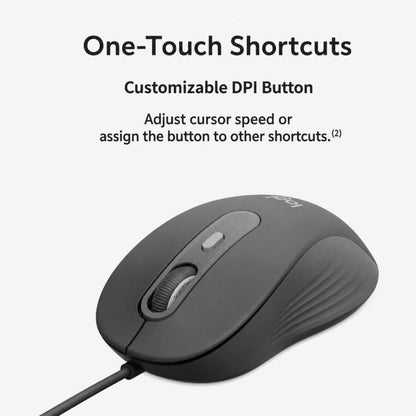 Logitech M520 Business Quiet Wired Office Mouse, M520