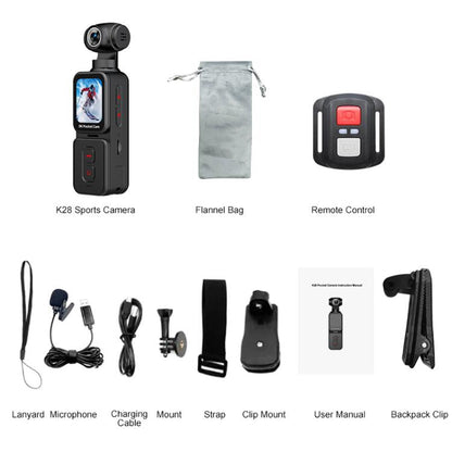 K28 1.69 inch IPS Screen 5K High Definition Video Recording Gimbal Camera