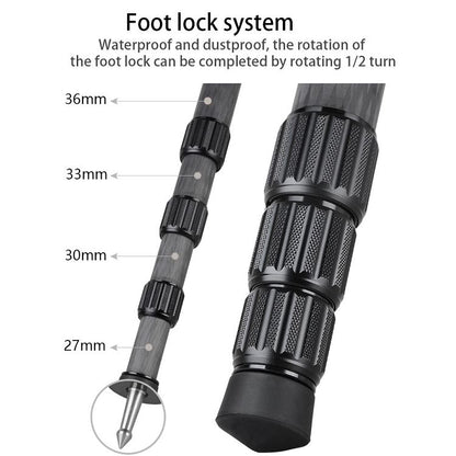 BEXIN ST364C Rugged Camcorder Photographic Carbon Fiber Big Tripod, Max Tube: 36mm, ST364C