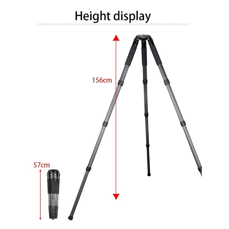 BEXIN ST364C Rugged Camcorder Photographic Carbon Fiber Big Tripod, Max Tube: 36mm, ST364C