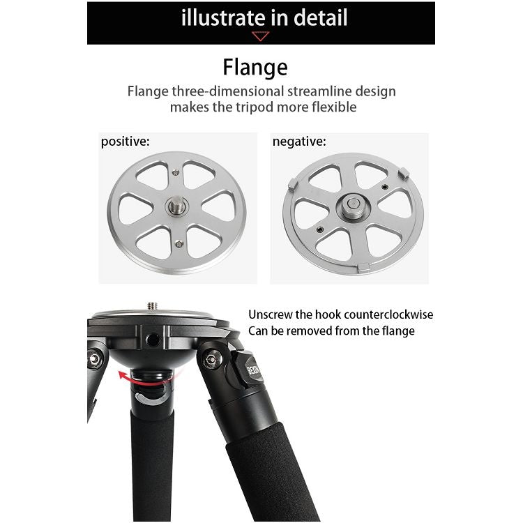 BEXIN ST364C Rugged Camcorder Photographic Carbon Fiber Big Tripod, Max Tube: 36mm, ST364C