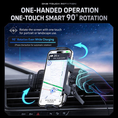 X01 2 In 1 Car Dual Coil 15W Wireless Charger Rotating Navigation Bracket, Bracket + Air Vent Base, Bracket + Dashboard Base, Bracket + Air Vent Base + Dashboard Base
