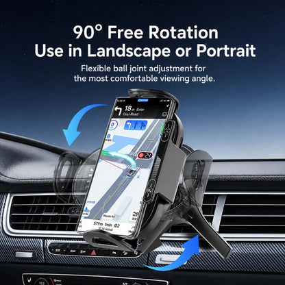 A3 15W Car Electric Wireless Fast Charging Rotating Bracket, A3 Bracket + Air Vent Base, A3 Bracket + Suction cup, A3 Bracket + Dual Base