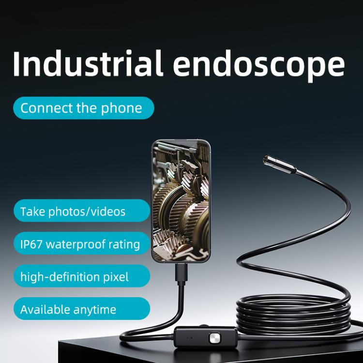 AN112T Type-C IP67 8LEDs 5.5mm Industry Digital Endoscope, 1m Flexible Cable, 2m Flexible Cable, 3.5m Flexible Cable, 5m Flexible Cable, 10m Flexible Cable, 1m Hard Cable, 2m Hard Cable, 3.5m Hard Cable, 5m Hard Cable, 10m Hard Cable