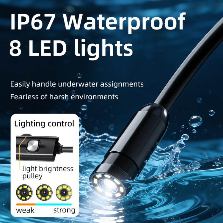AN112T Type-C, Micro USB and 8 Pin IP67 8LEDs 5.5mm Industry Digital Endoscope, 1m Flexible Cable, 2m Flexible Cable, 3.5m Flexible Cable, 5m Flexible Cable, 10m Flexible Cable, 1m Hard Cable, 2m Hard Cable, 3.5m Hard Cable, 5m Hard Cable, 10m Hard Cable