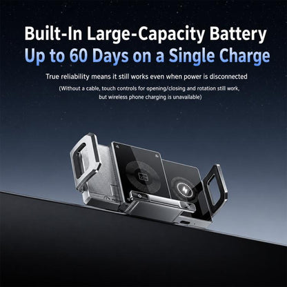 Y10 Car Adjustable Coil 15W Wireless Charger Rotating Navigation Bracket, Y10 (Black), Y10 (Silver)