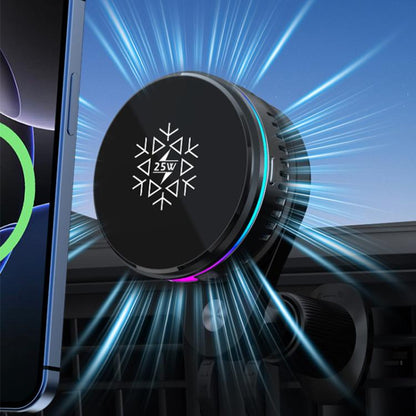 S35 Magnetic Cooling 25W Wireless Fast Charger Car Air Outlet Holder