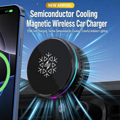 S35 Magnetic Cooling 25W Wireless Fast Charger Car Air Outlet Holder