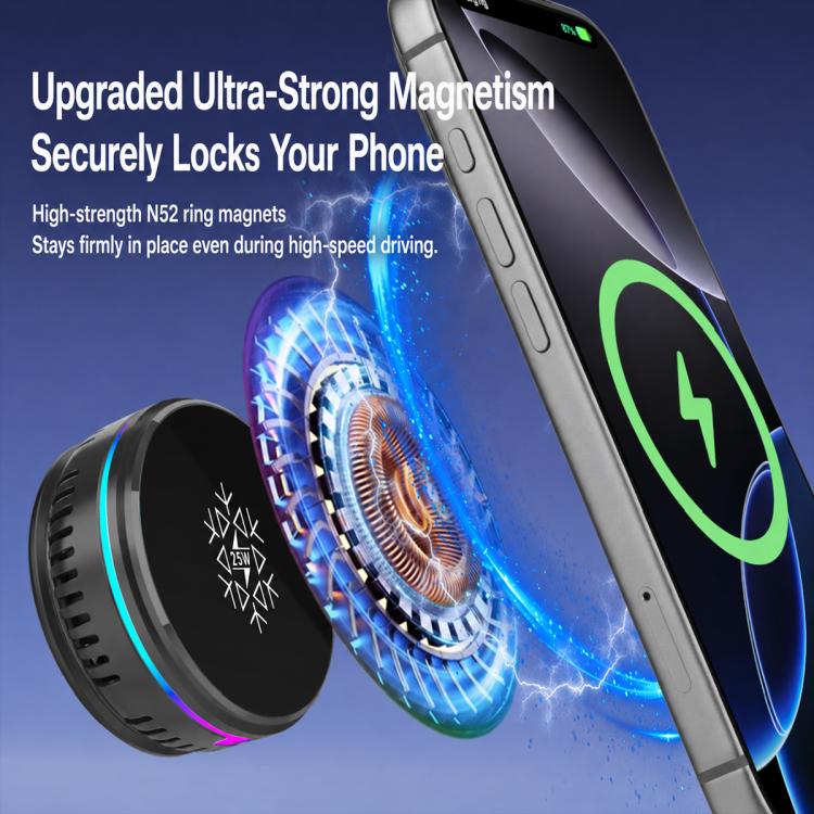 S35 Magnetic Cooling 25W Wireless Fast Charger Car Air Outlet Holder