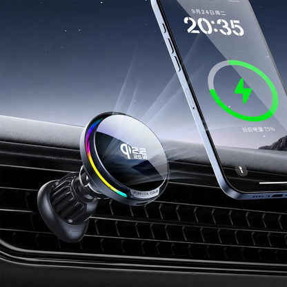 A100 Magnetic Cooling 25W Wireless Fast Charger Car Air Outlet Holder