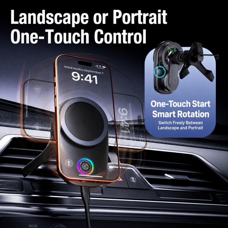 T16 Rotating Magnetic Wireless Charging Car Air Vent Phone Holder