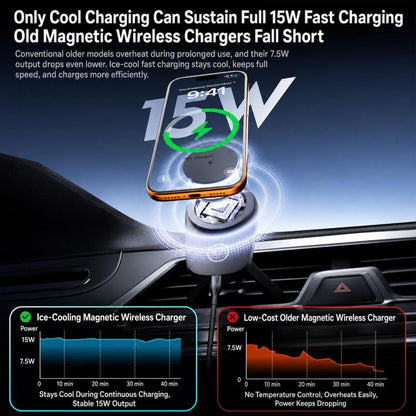 T16 Rotating Magnetic Wireless Charging Car Air Vent Phone Holder