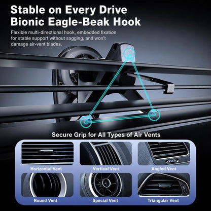 T16 Rotating Magnetic Wireless Charging Car Air Vent Phone Holder