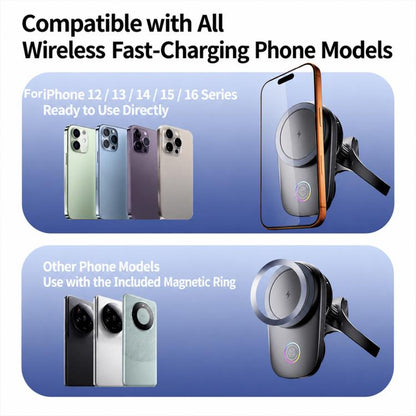 T16 Rotating Magnetic Wireless Charging Car Air Vent Phone Holder
