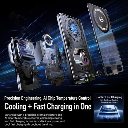 A8 Cooling Wireless Charger Car Air Outlet Holder With Digital display screen