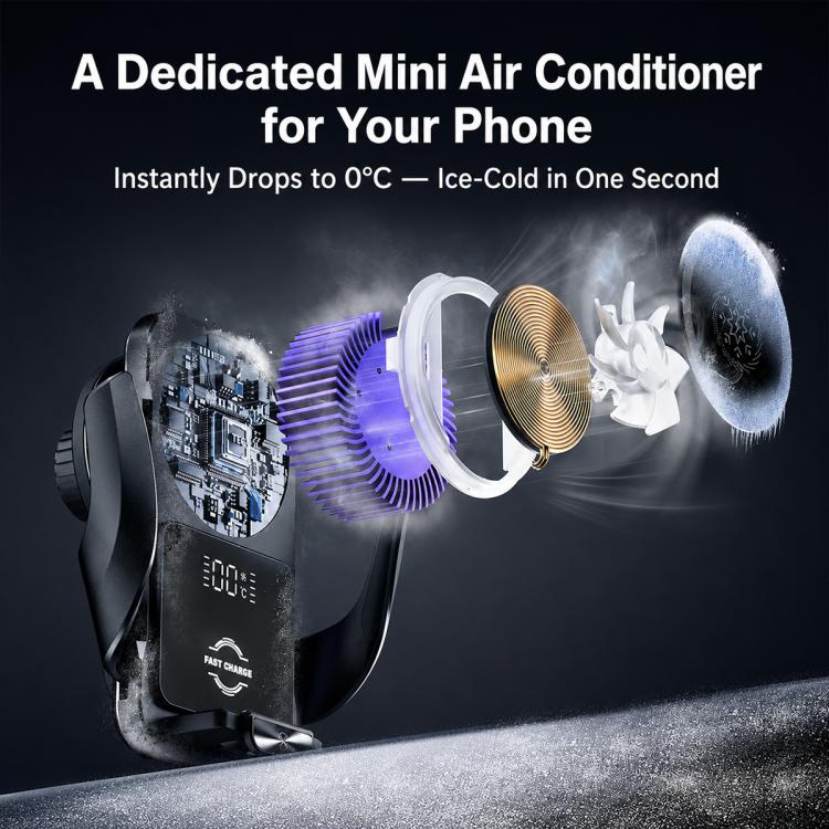 S7 Magnetic Cooling 15W Wireless Fast Charger Car Air Outlet Holder