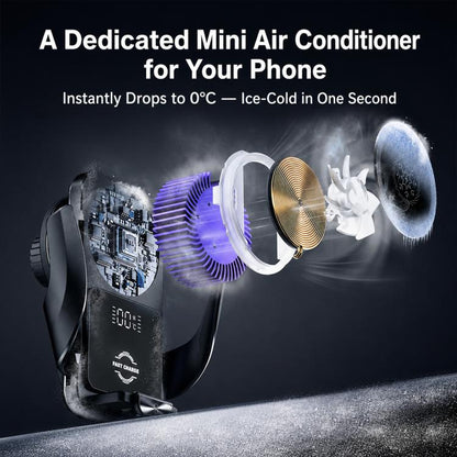 S7 Magnetic Cooling 15W Wireless Fast Charger Car Air Outlet Holder