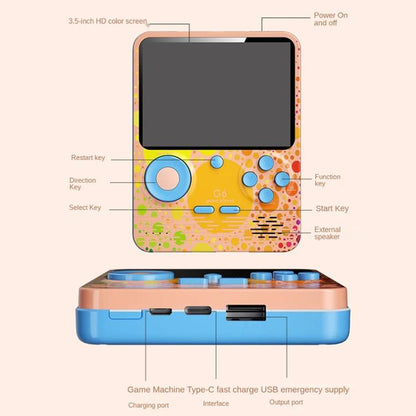G6 3.5 Inch Screen Handheld Game Console Video Gaming Machine for Kids, Single, Double