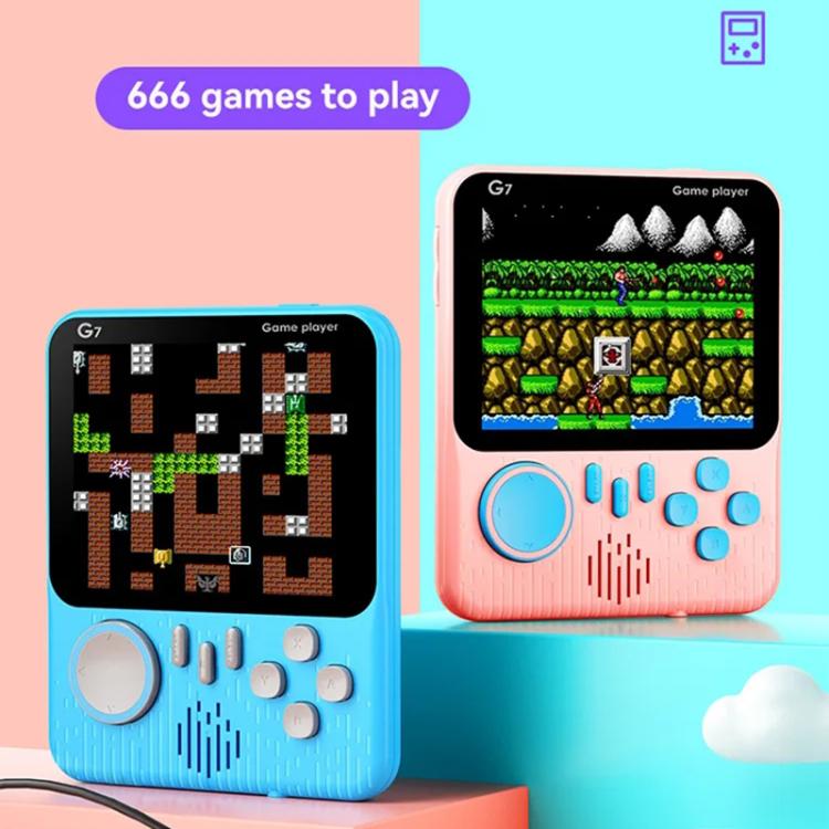 G7 3.5 inch Screen Portable Retro Nostalgic Games Console Built-in 666 Games, Single, Double