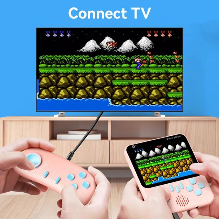 G7 3.5 inch Screen Portable Retro Nostalgic Games Console Built-in 666 Games, Single, Double