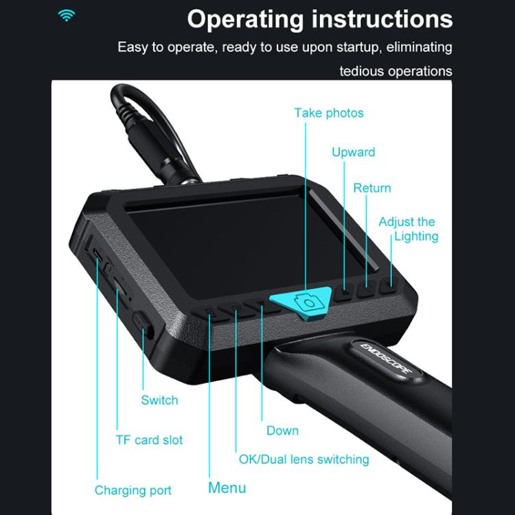 P280 5 inch HD Screen 8mm Industry Digital Endoscope, 2m Hard Cable Single-lens, 5m Hard Cable Single-lens, 10m Hard Cable Single-lens, 2m Hard Cable Dual-lens, 5m Hard Cable Dual-lens, 10m Hard Cable Dual-lens