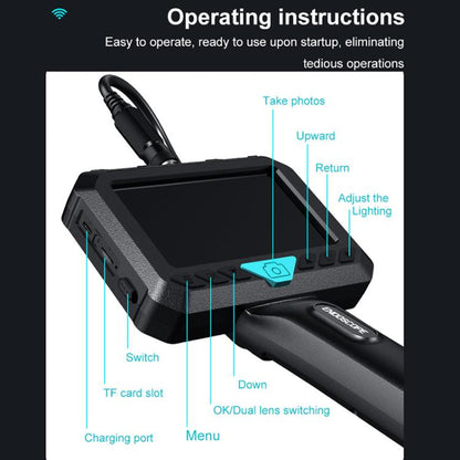 P280 5 inch HD Screen 8mm Industry Digital Endoscope, 2m Hard Cable Single-lens, 5m Hard Cable Single-lens, 10m Hard Cable Single-lens, 2m Hard Cable Dual-lens, 5m Hard Cable Dual-lens, 10m Hard Cable Dual-lens