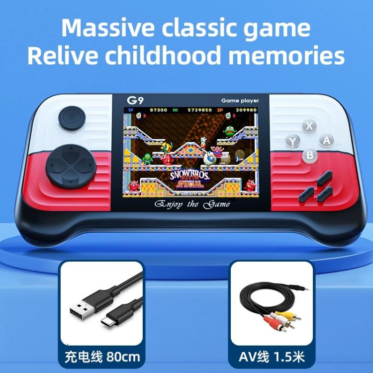 G9 3.0 inch Screen Portable Retro Handheld Video Game Console Built-in 600 Games, Single, Double, Triple