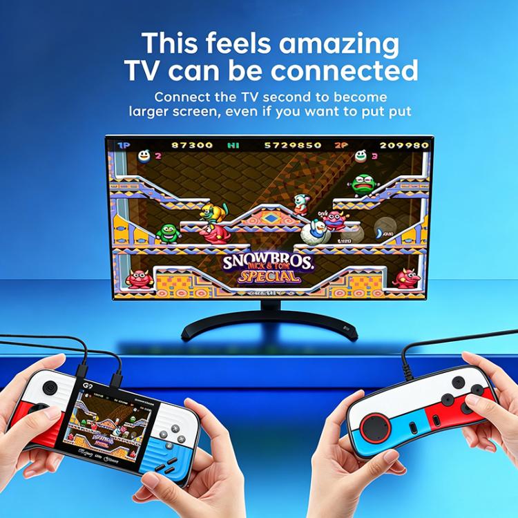 G9 3.0 inch Screen Portable Retro Handheld Video Game Console Built-in 600 Games, Single, Double, Triple