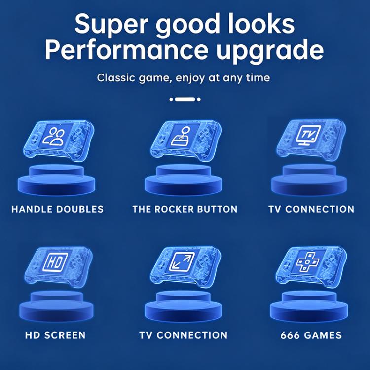 G9 3.0 inch Screen Portable Retro Handheld Video Game Console Built-in 600 Games, Single, Double, Triple