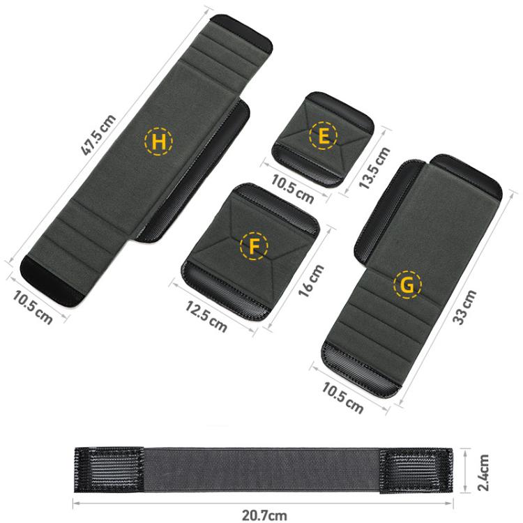 Multifunctional Camera Bag Divider Polyester Lens DIY Liner Separator Pad, E Grey, F Grey 1, G Grey 2, H Grey 3, Grey 4