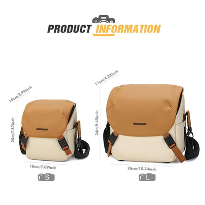 Contrast Color Crossbody Shoulder DSLR Camera Bag, 20 x 18 x 10cm S, 26 x 24 x 11cm L