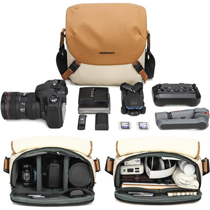 Contrast Color Crossbody Shoulder DSLR Camera Bag, 20 x 18 x 10cm S, 26 x 24 x 11cm L