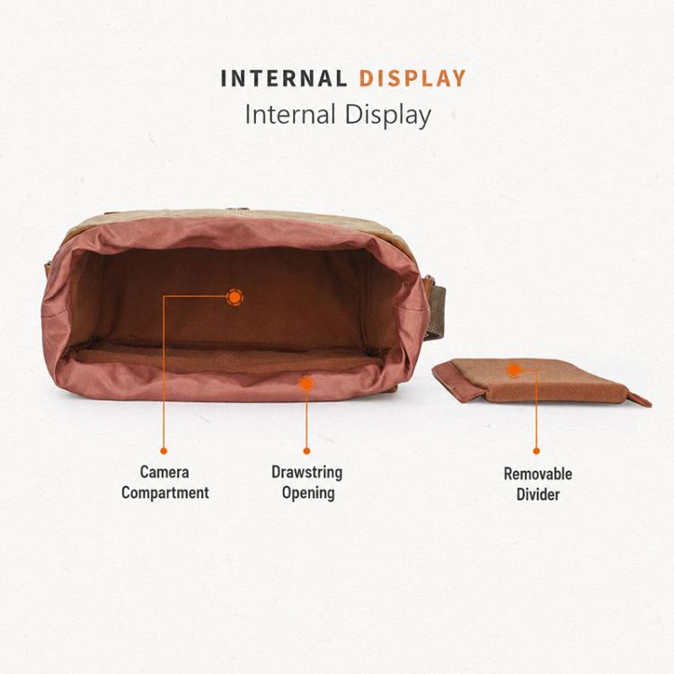 Canvas DSLR Camera Messenger Bag Shockproof Large Capacity Bag, 27 x 20 x 13cm