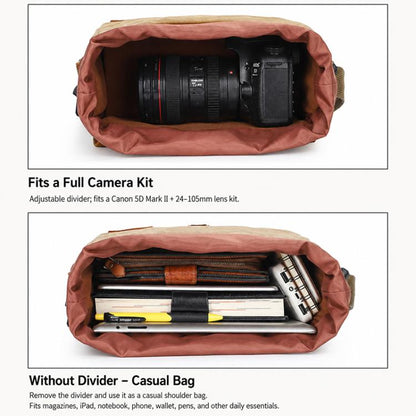 Canvas DSLR Camera Messenger Bag Shockproof Large Capacity Bag, 27 x 20 x 13cm