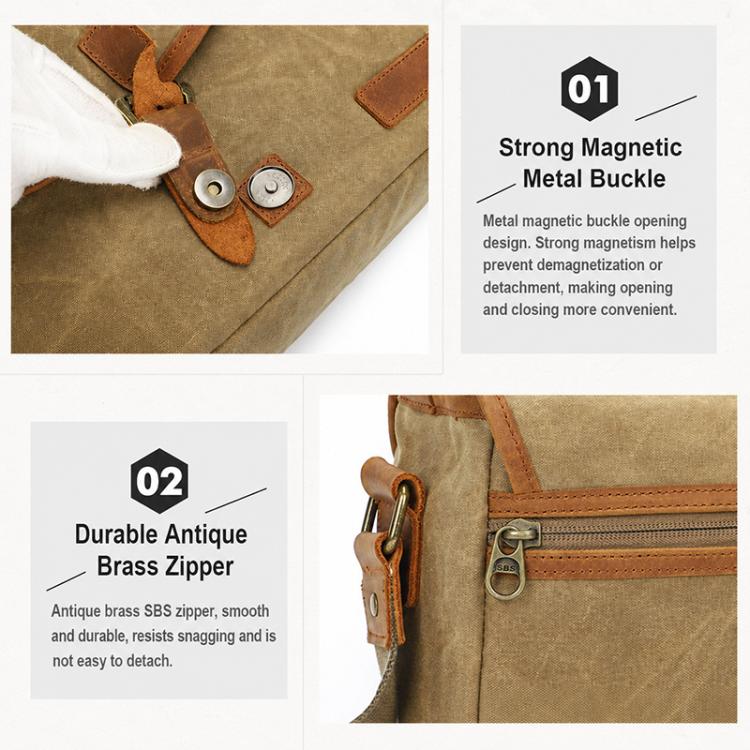 Canvas DSLR Camera Messenger Bag Shockproof Large Capacity Bag, 27 x 20 x 13cm