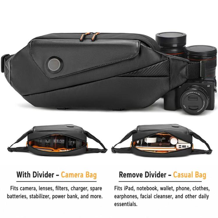 Camera Sling Chest Bag Multifunction Photography Shoulder Bag, 30 x 9.5 x 17cm