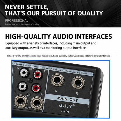F-4A Multi-function Professional 4-way Recording Mixer Bluetooth Live Streaming Sound Card, EU Plug, UK Plug, US Plug, without Plug