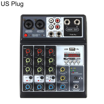 F-4A Pro Multi-function Professional Recording Mixer Bluetooth Live Streaming Sound Card, EU Plug, UK Plug, US Plug