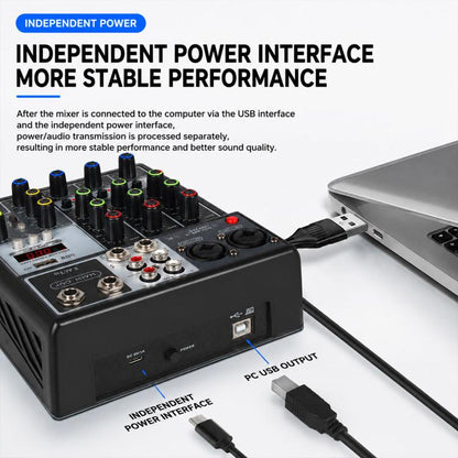 F-4A Pro Multi-function Professional Recording Mixer Bluetooth Live Streaming Sound Card, EU Plug, UK Plug, US Plug