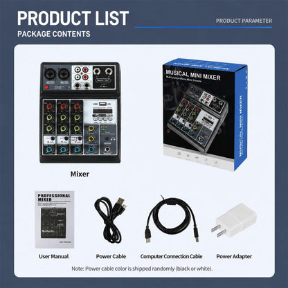 F-4A Pro Multi-function Professional Recording Mixer Bluetooth Live Streaming Sound Card, EU Plug, UK Plug, US Plug