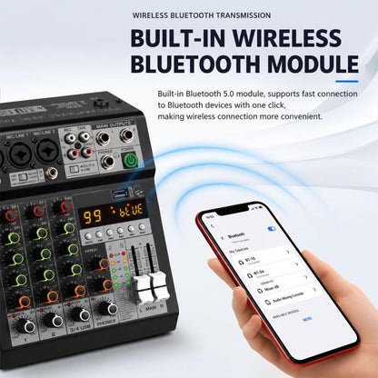TP-8M 8-Channel Multi-function Professional Recording Mixer Bluetooth Sound Card, EU Plug, UK Plug, US Plug