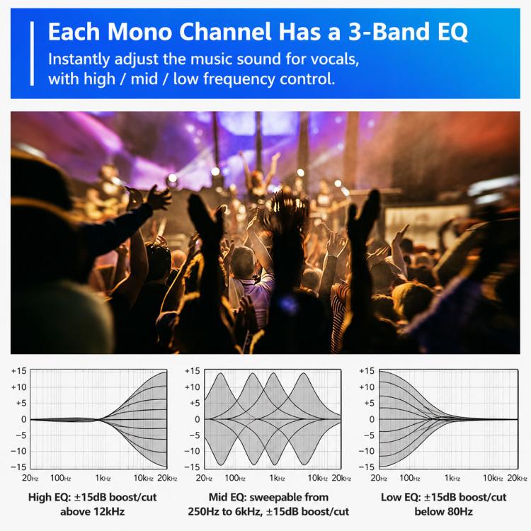 F4 4-Channel Multi-function Professional Bluetooth Live Streaming Mixer, EU Plug, UK Plug, US Plug