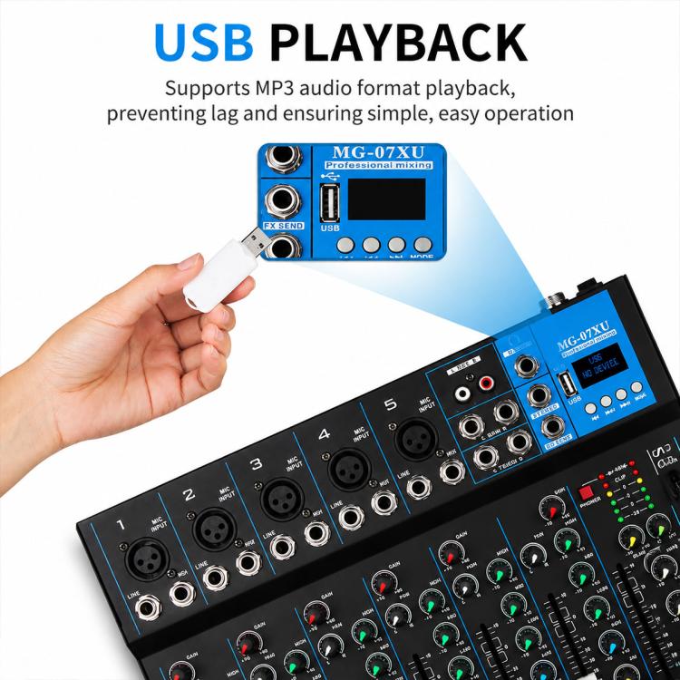 MG-04 4-Channel Multi-function Professional Bluetooth Live Streaming Recording Mixer, EU Plug, UK Plug, US Plug
