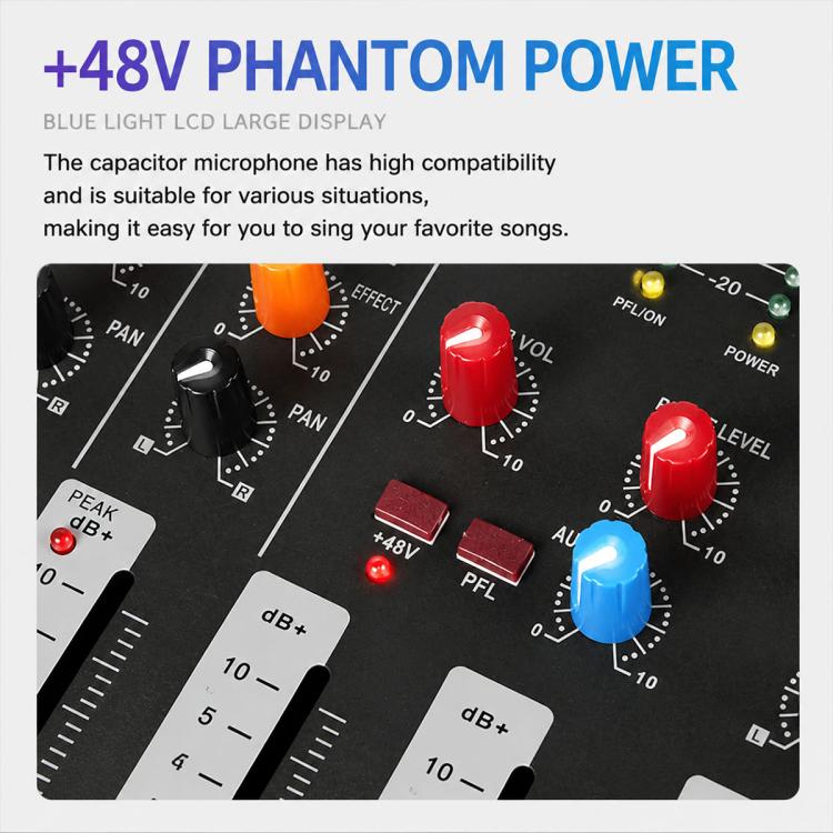 CT-8 8-Channel Professional Bluetooth Mixer USB Sound Card, EU Plug, UK Plug, US Plug