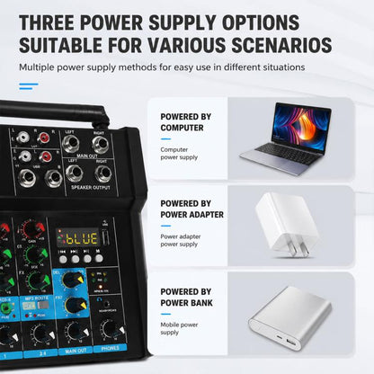 G4A 4-Channel Multi-function Professional Bluetooth Mixer, EU Plug, UK Plug, US Plug